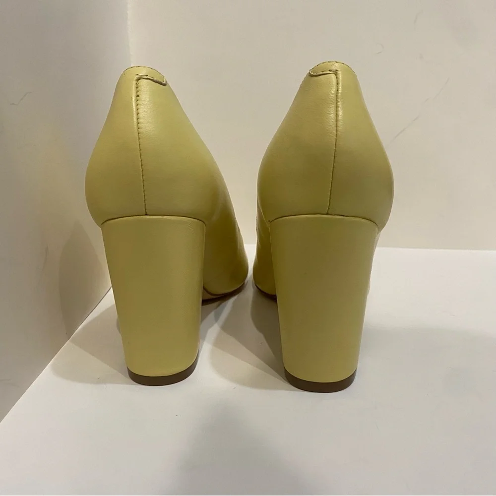 Yellow Block Heel Nine West Cara Pump Heels (Women’s 6.5) - Picture 3 of 12